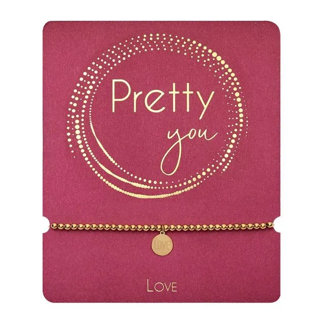 Bracelet -Pretty you - gold plated - Love 606525