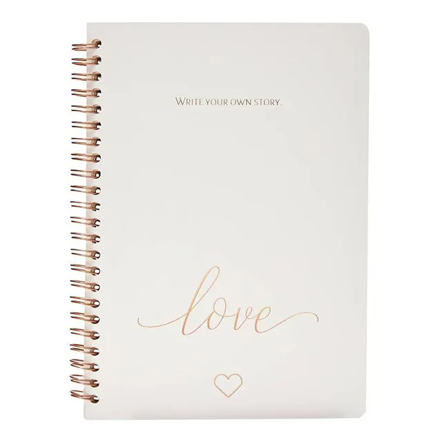 Notebook DIN A5 "Love" - rose gold coloured