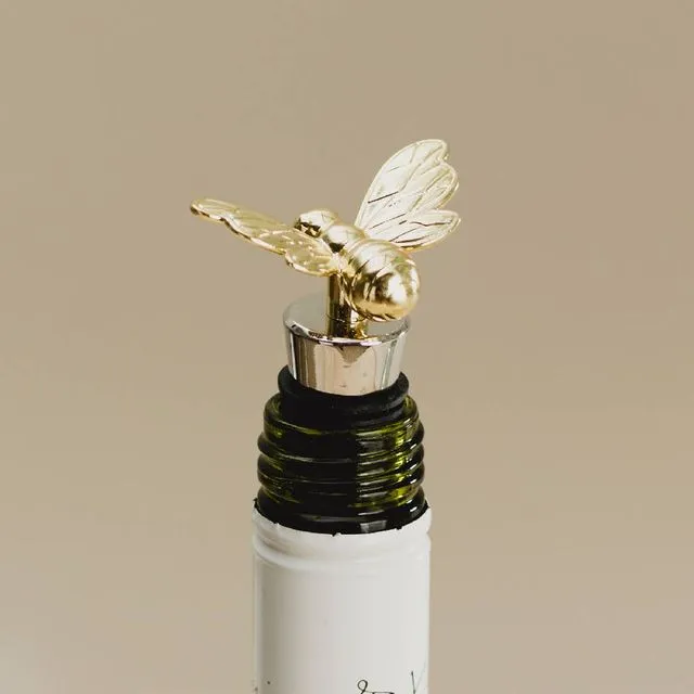 Gold Bee Bottle Stopper