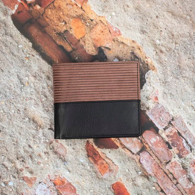 Alpha Leather Men's Black RFID Safe Trifold Wallet - 355
