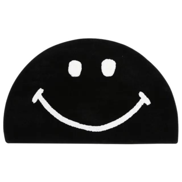 Black Happy Face Rug