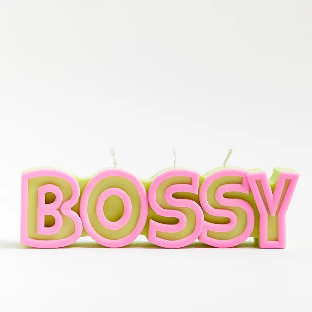 Bossy Candle - Green & Pink