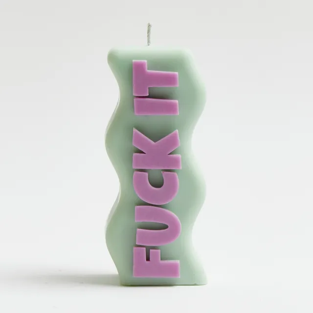 Fuck It Candle - Mint Green & Lilac
