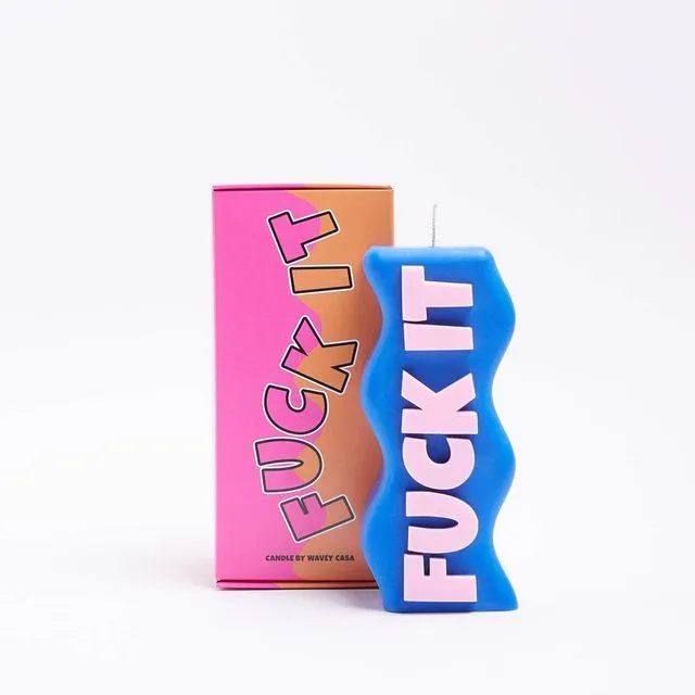 Fuck It Candle - Navy & Pink