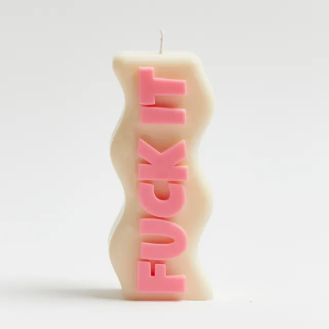Fuck It Candle - White & Pink