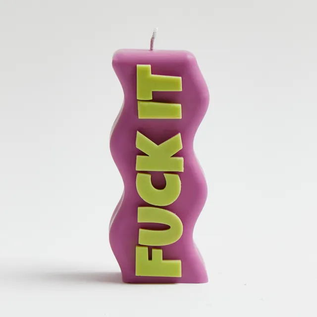 Fuck It Candle- Lilac & Green