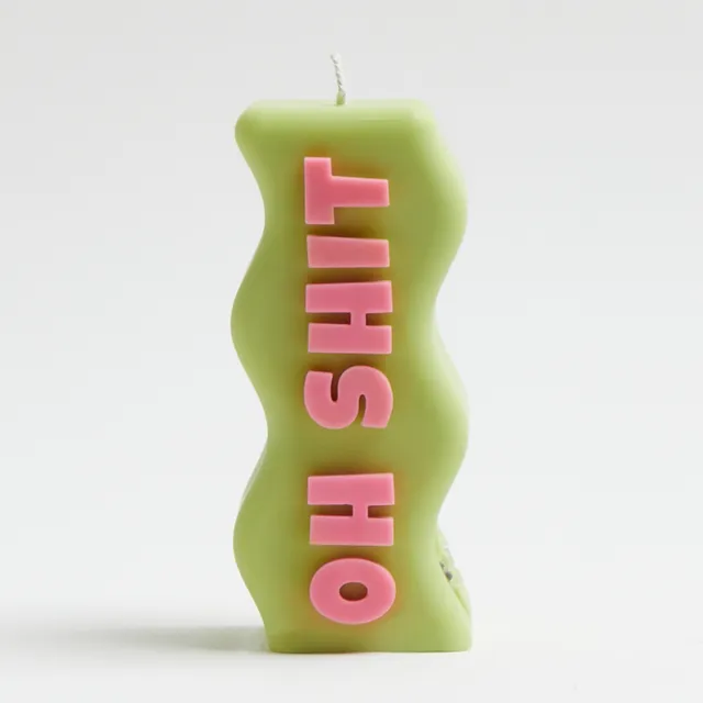 Oh Shit Candle - Green & Pink