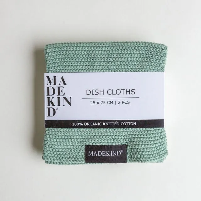 Knitted Dish Cloths - Green