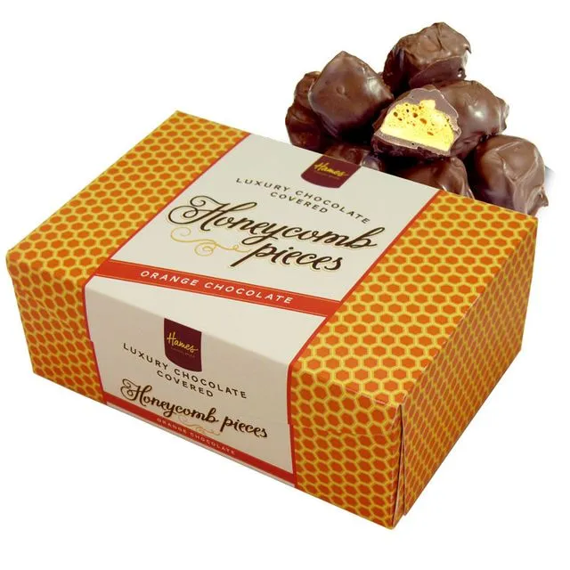 Luxury Box of Orange Milk Chocolate Covered Honeycomb 150g Outer of 12
