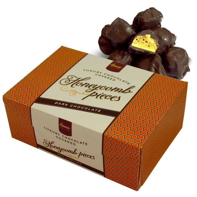 Luxury Box Of Dark Chocolate Covered Honeycomb 150g Outer of 12