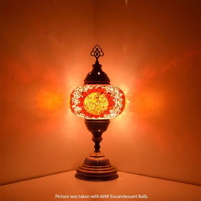 Handmade Turkish Mosaic Red Table Lamp Basic BSC9