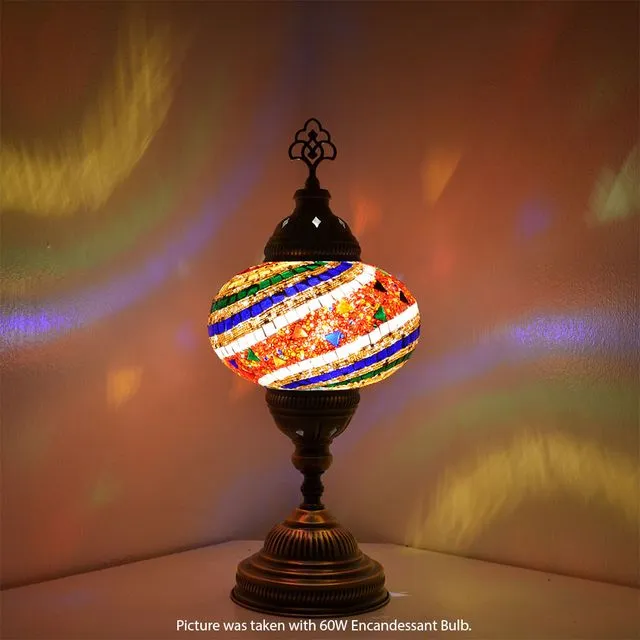 Handmade Turkish Mosaic Multi Color Table Lamp Basic BSC10