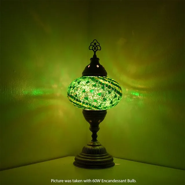 Handmade Turkish Mosaic Green Table Lamp Basic BSC12