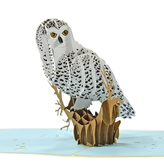 3D POP-UP CARD SNOWY OWL