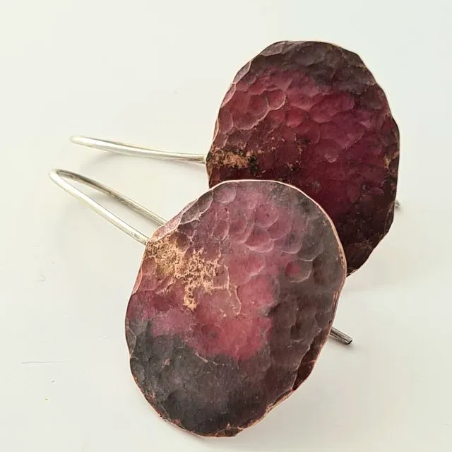 Copper pebble earrings