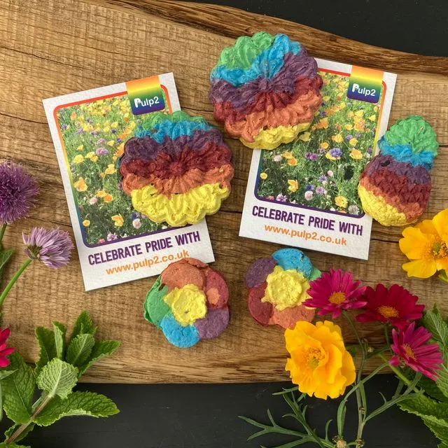 LGBTQ+ Rainbow Wildflower Seedbombes, Eco Friendly and Handmade Wildflower Seed-bombs