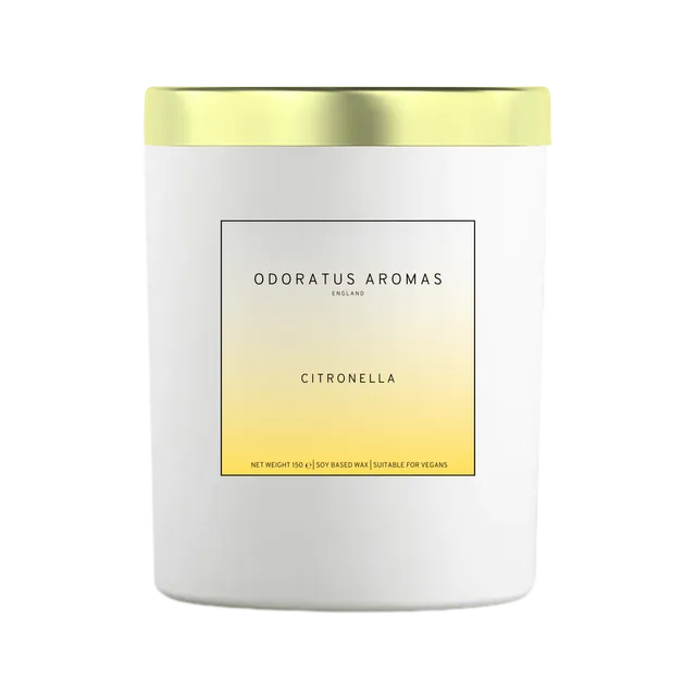 Premium Citronella Soy Candle White Jar 20cl (150g)