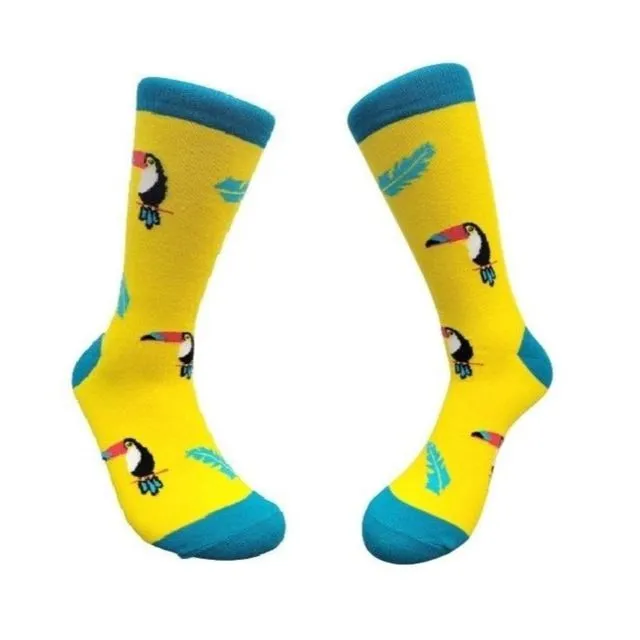 Fun Toucan on a Branch Socks from the Sock Panda (Adult Large)