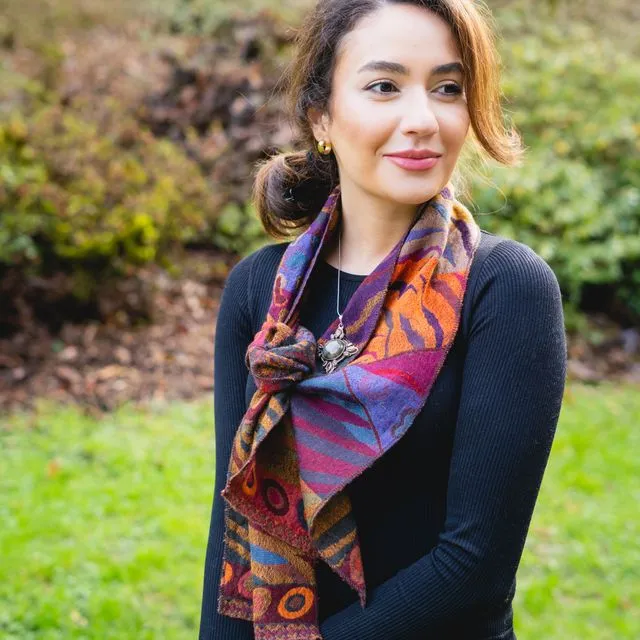 Bestselling 508/Plum Color Neck scarf in Boiled Wool