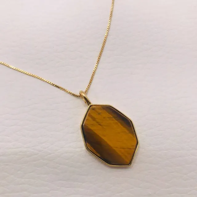 Geometric Shape Gemstone Necklace - Opaline