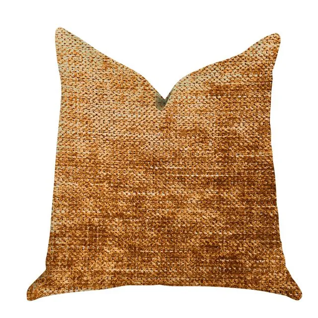 Plutus Aureila Brown Bronze Luxury Throw Pillow