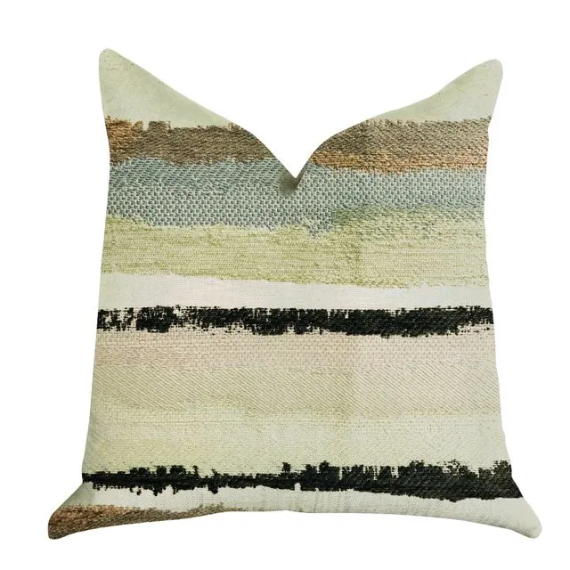 Plutus Lime Stone River Sand Multi Color Luxury Throw Pillow