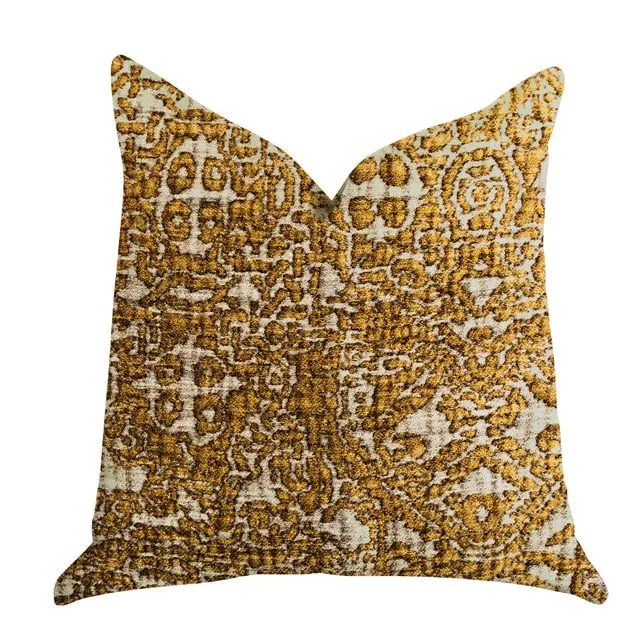 Plutus Golden Cosmo Textured Luxury Throw Pillow