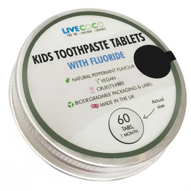 Zero Waste Toothpaste Tablets - Kid's - Buttermint (Fluoride)