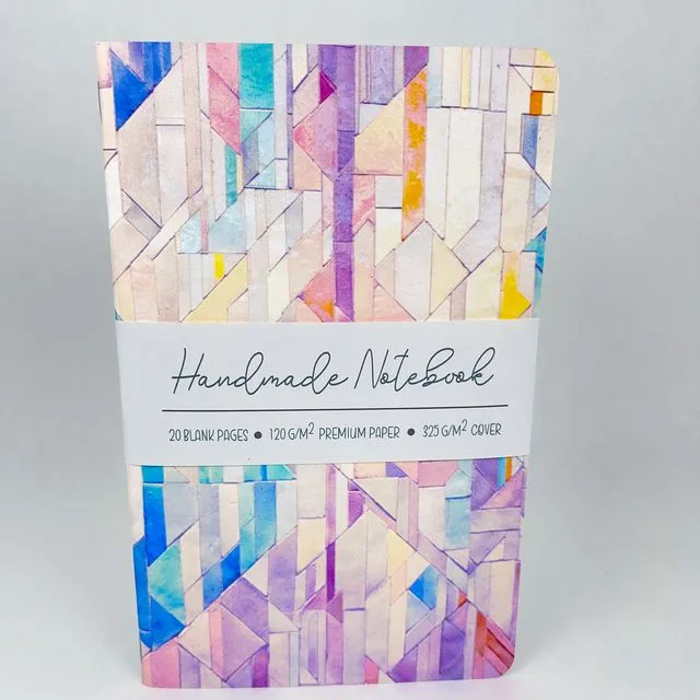 Handmade Staple Bound Notebook - Geometric Tiles - Style 4 - Premium Paper