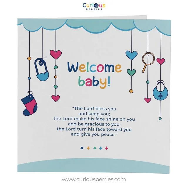 Welcome Baby Card, New Baby Announcement Love Card, Baby Quote Cards, Baby Accessories Print Card, Newborn Baby Card, Christian card