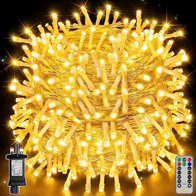 Ollny Outdoor Christmas Tree Lights - 80m 800 LED Fairy Light Christmas Decorations White Waterproof String Lights Mains Powered Plug in with Remote/Timer 8 Modes for Outside/Garden/Indoor/Window