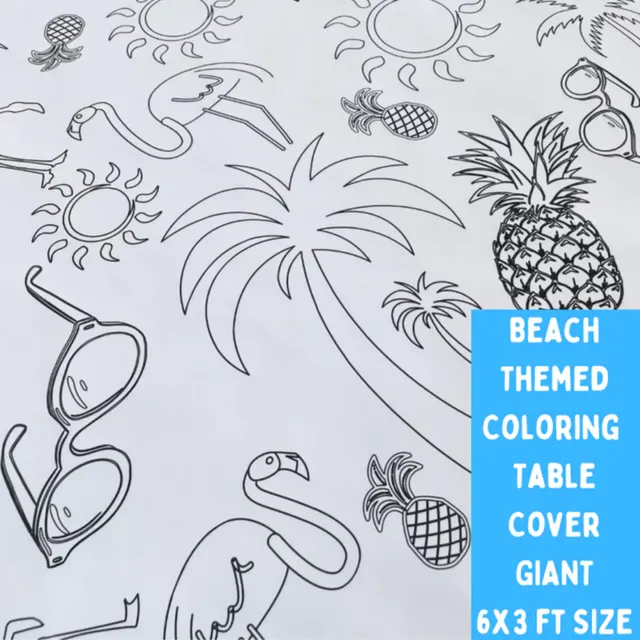 Beach Themed Coloring Table Cover