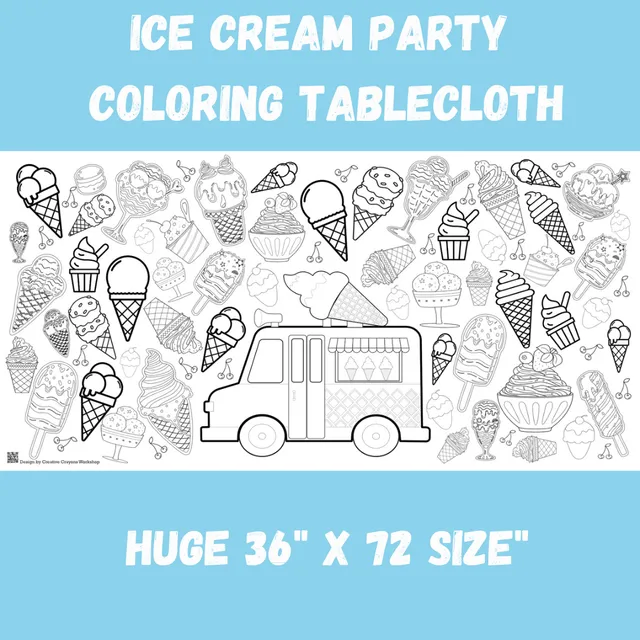 Ice Cream Coloring Table Cover