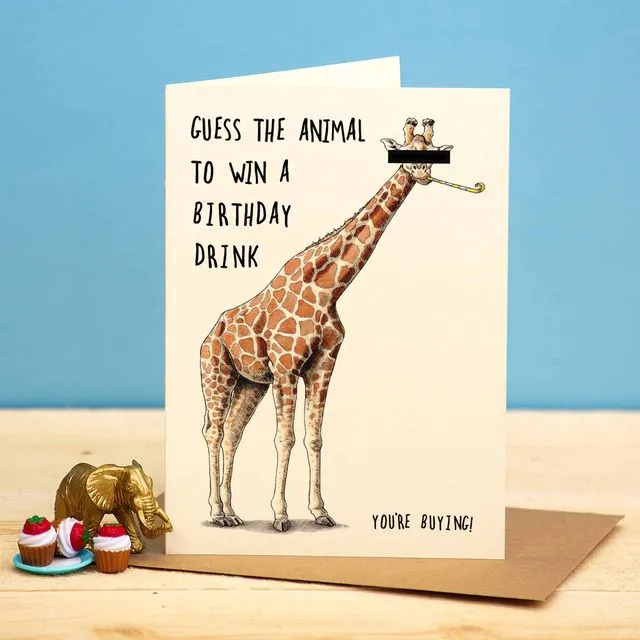 Giraffe Birthday Card - Birthday Card - Funny