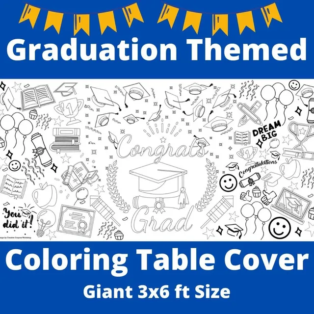 Graduation Coloring Table Cover