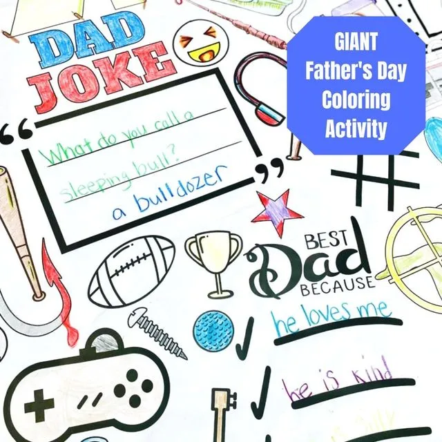 Father's Day Coloring Table Cover
