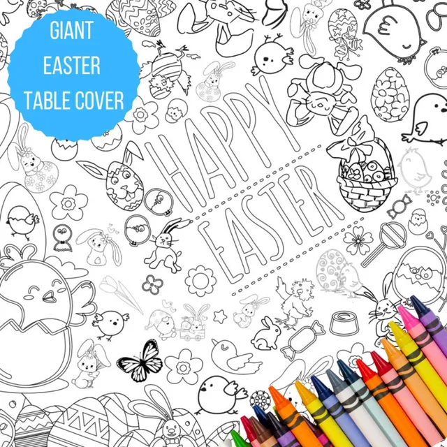 Easter Coloring Table Cover