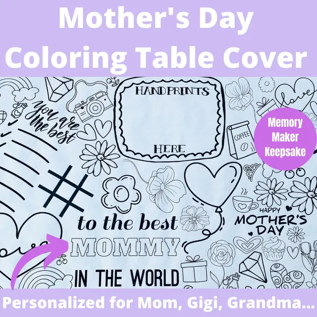 Mother's Day Coloring Table Cover