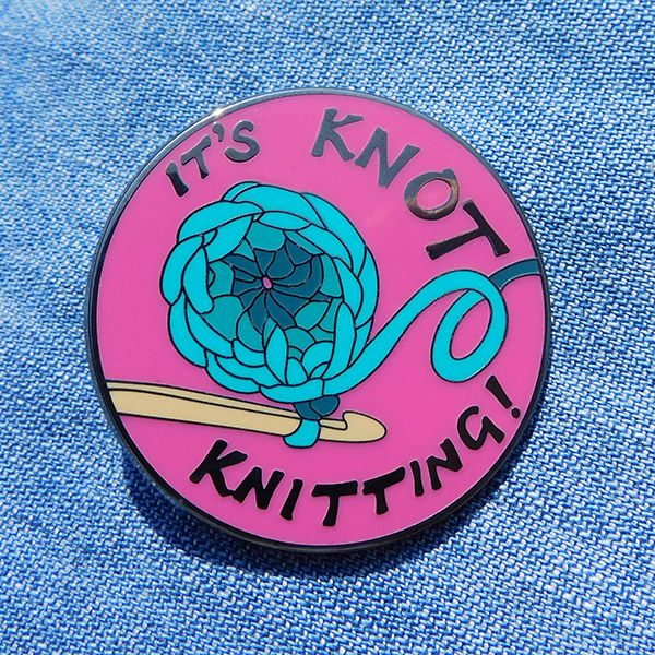 Knot Knitting Crochet Enamel Pin Badge