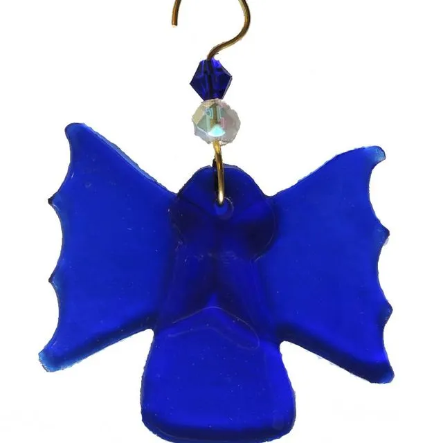 Fused Ornament - Angel 1, 2" x 2" Blue