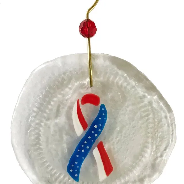 Mini Ornament - Mini Patriot ribbon, one size 1.5" - 2.5"