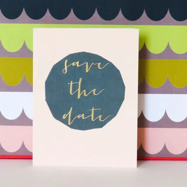 TW441 Mini Gold Foiled Save The Date Card