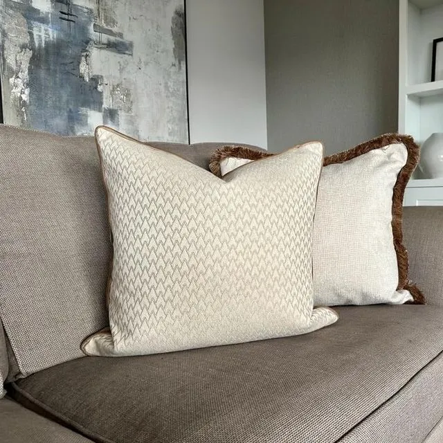 Bay & Clove Luxury indorr Cushion Set Beige Cream DUO