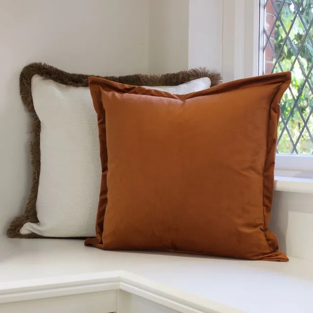 Burnt Orange & Boucle DUO Cushion Set