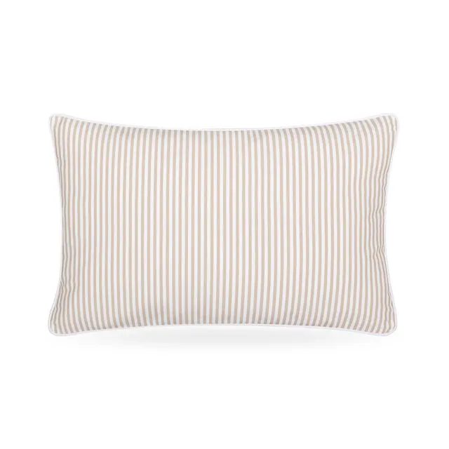 Capri Striped Beige and Cream Outdoor Cushion Rectangle