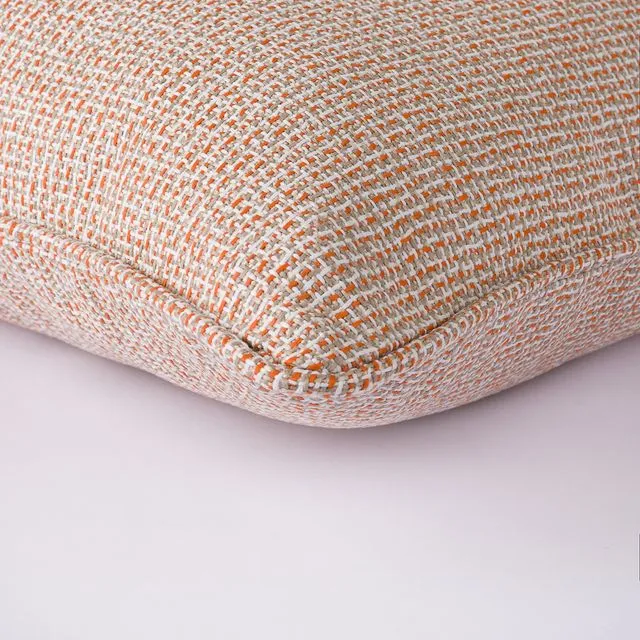 Sorrento Luxury Outdoor Cushion Orange Beige Self-piped