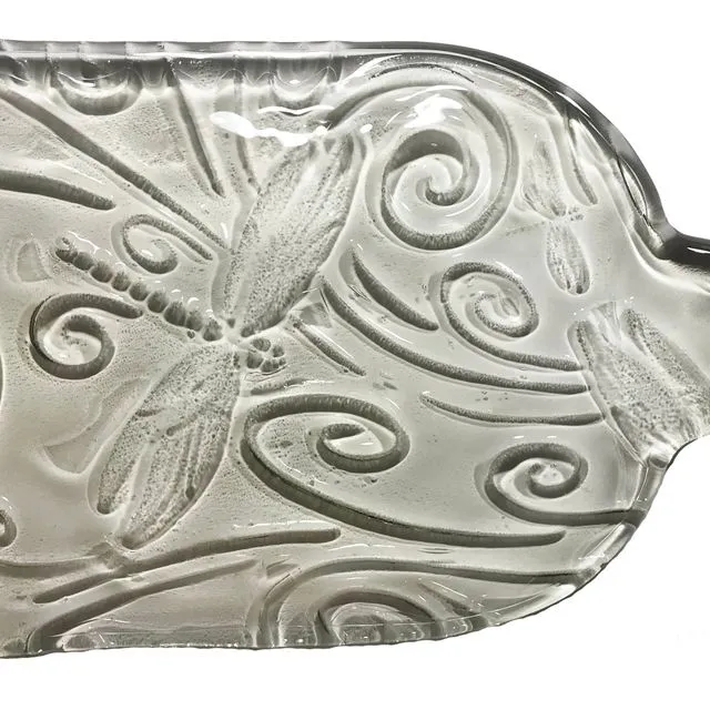Platter - Bird Dog Whiskey Bottle Platter - imprinted design, Dragonfly
