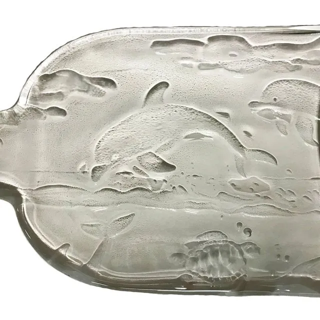 Platter - Bird Dog Whiskey Bottle Platter - imprinted design, Dolphin