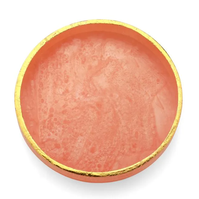 Pink Resin Round Serving Tray