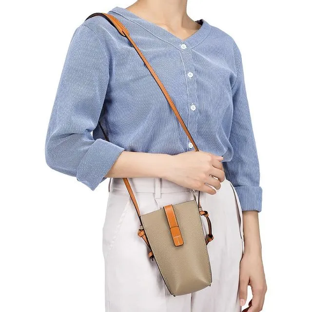 Retro-Fashion PU Leather Mini Phone Pouch Bag